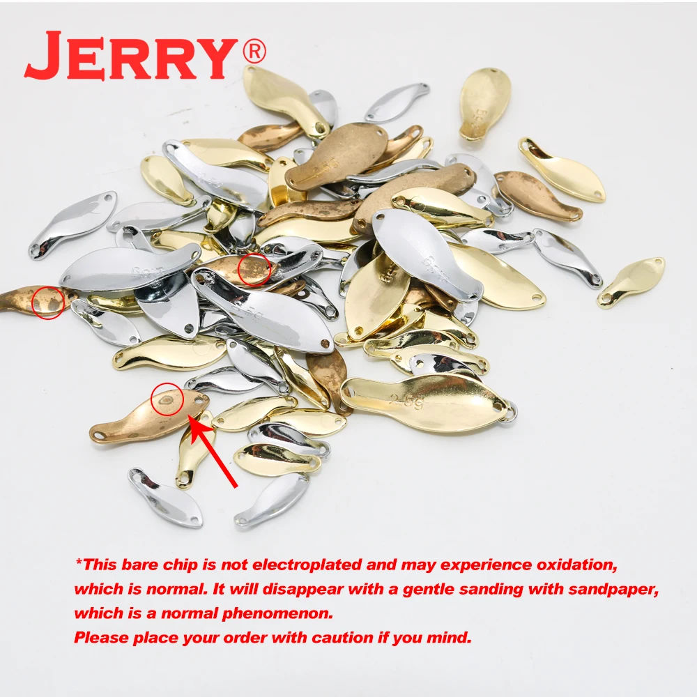 JERRY 50pieces 0.5g/0.9g/1.3g/2.4g Ultralight Freshwater Spinning Fishing Lures Unpainted Blank Brass Trout Area Spoons
