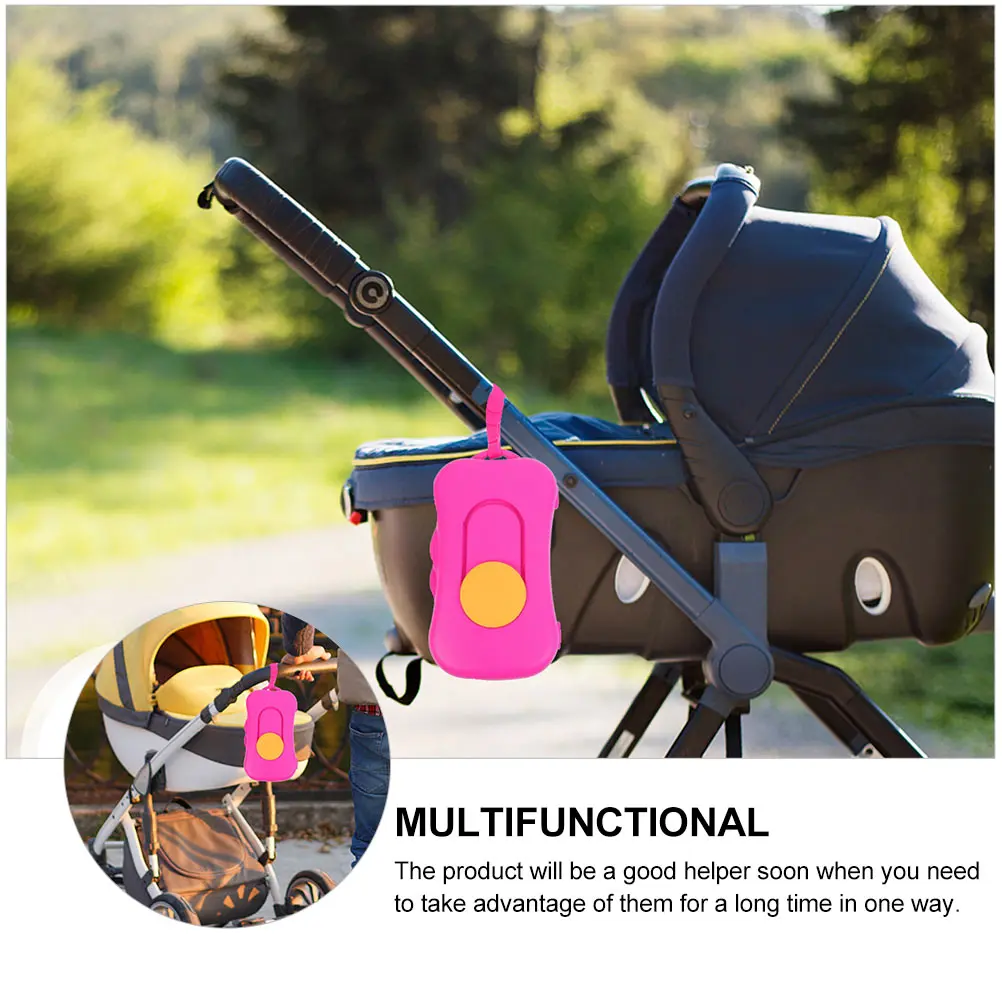 

3pcs Portable Wet Tissue Box Reusable Wipes Storage Holder With Cover Lightweight For Travel Nursery Stroller Outdoor Use