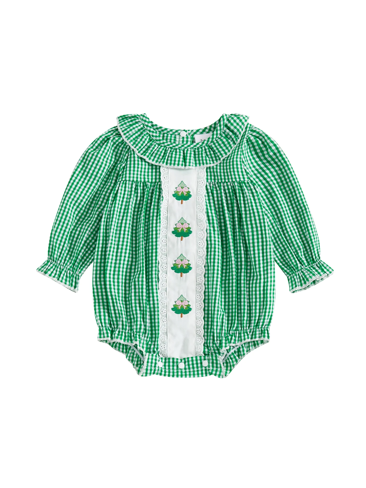 

Cute Baby Girls Winter Romper with Embroidered Reindeer Design and Ruffle Collar Long Sleeve Jumpsuit for Newborns and