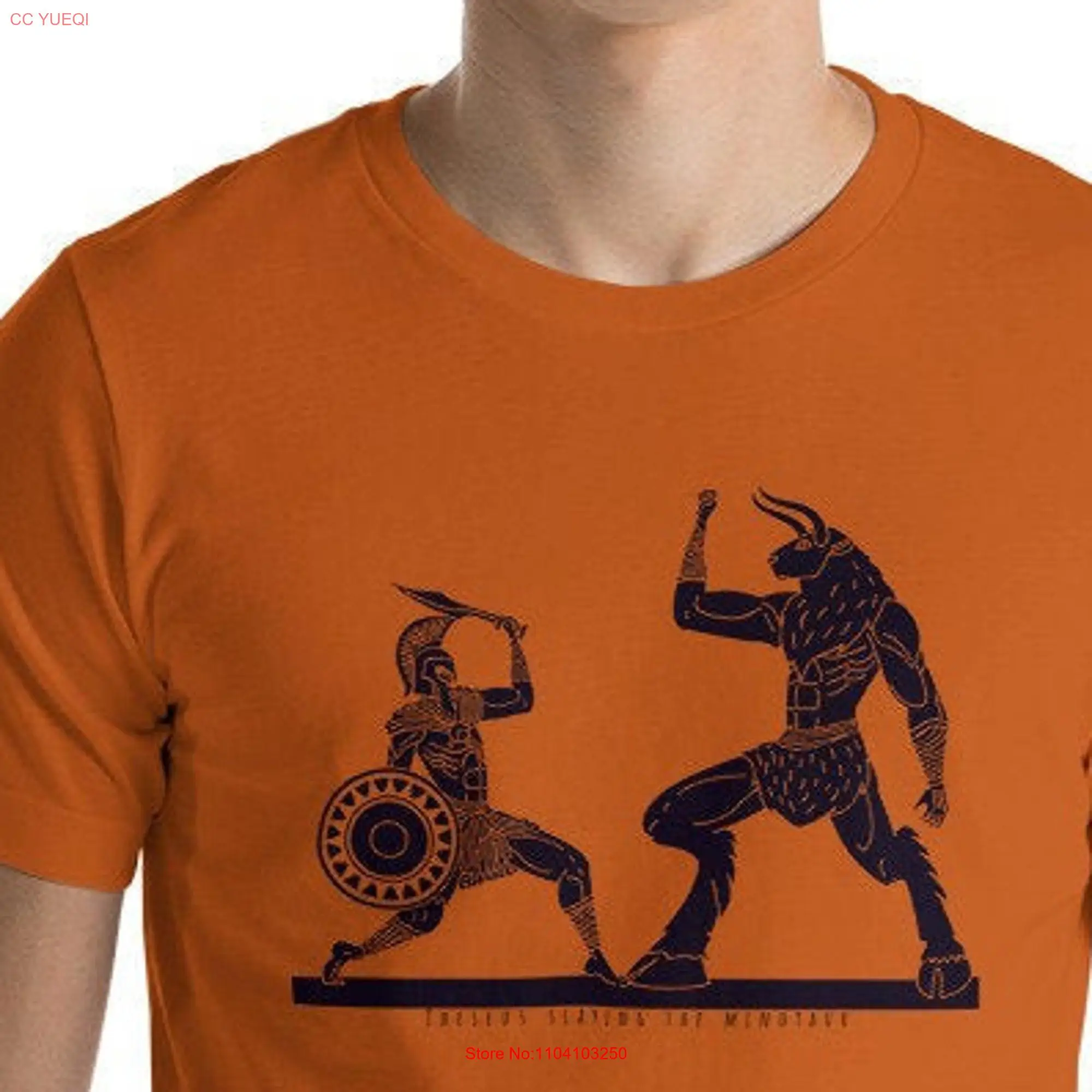 Ancient Figures Theseus Slaying the Minotaur  T Shirt long or short sleeves