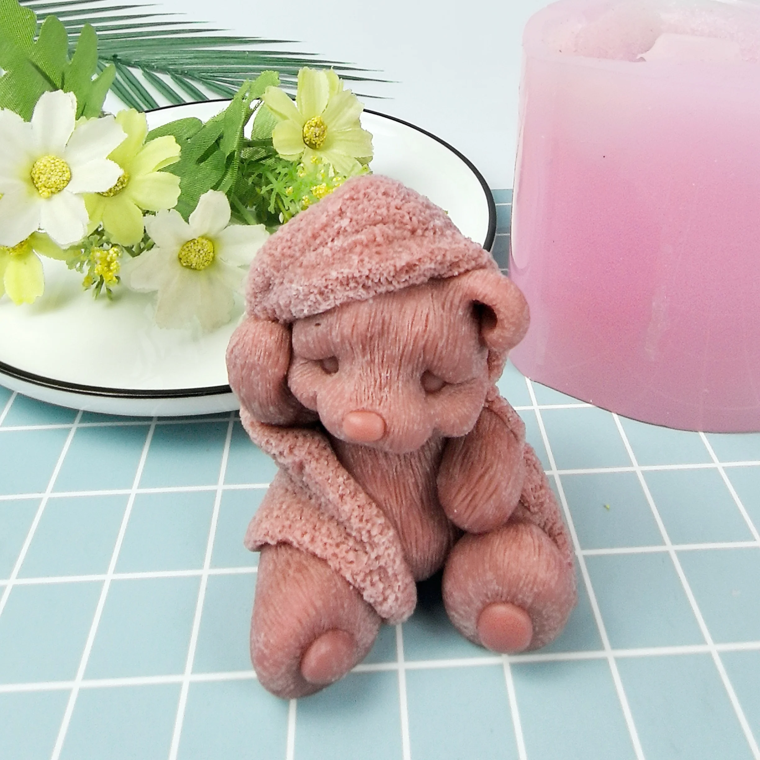 

Bears Candle Mold Animals Moulds Bath Towel Teddy Bear Soap Molds Silicone 3D Wedding Birthday Clay Resin Mould