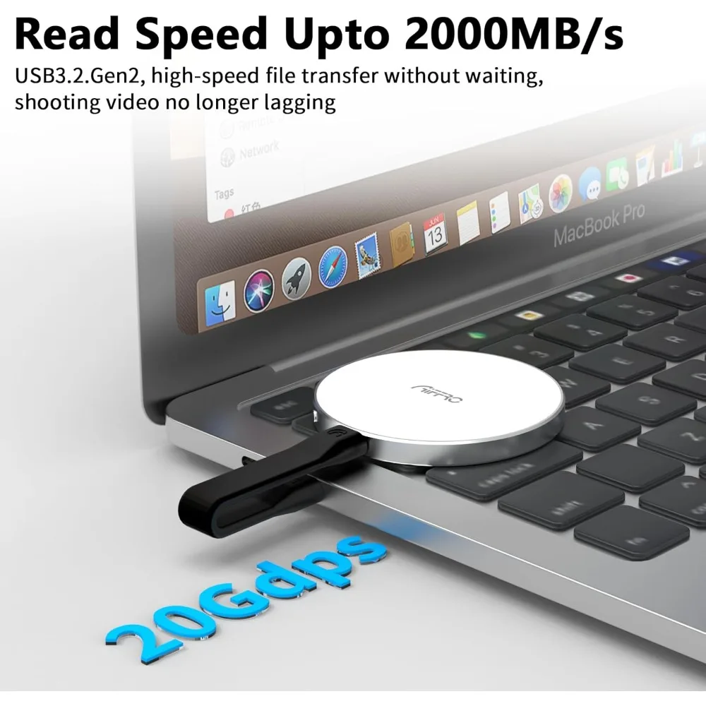 P10 مغناطيسي PSSD 2 تيرابايت، لهاتف iPhone MagSafe SSD المحمول، ما يصل إلى 2000 ميجابايت/ثانية-Type-C، SM2320، USB 3.2 Gen 2x2 20 جيجابت في الثانية، اتصال #6