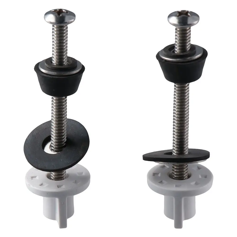 

2 Pieces Toilet Seat Screws Bolts Replacement Universal Stainless and Rubber Washers for Fixing The Top Mount Toilet Seat