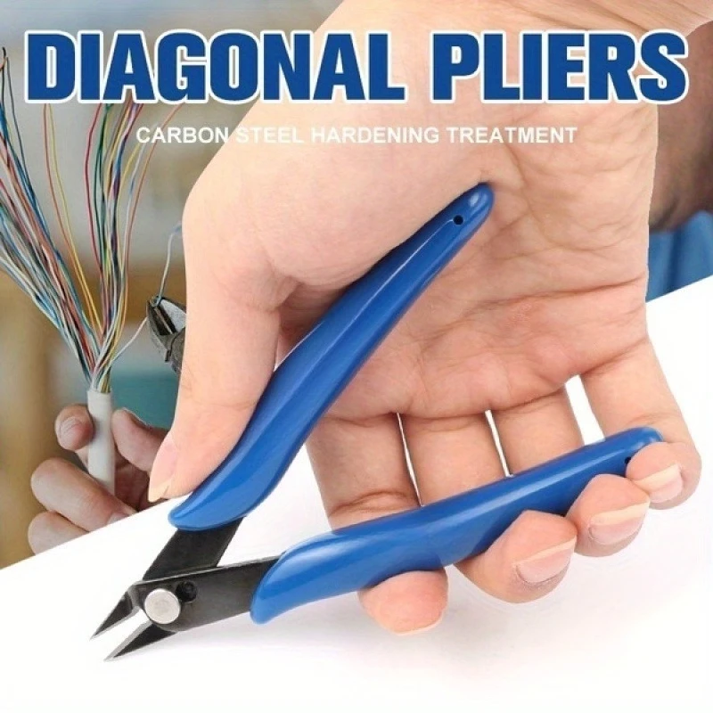 1pc Anti-Rust Angled Electronic Nipper, non-slip ergonomic grip pliers, lightweight compact size ideal for electronics repair