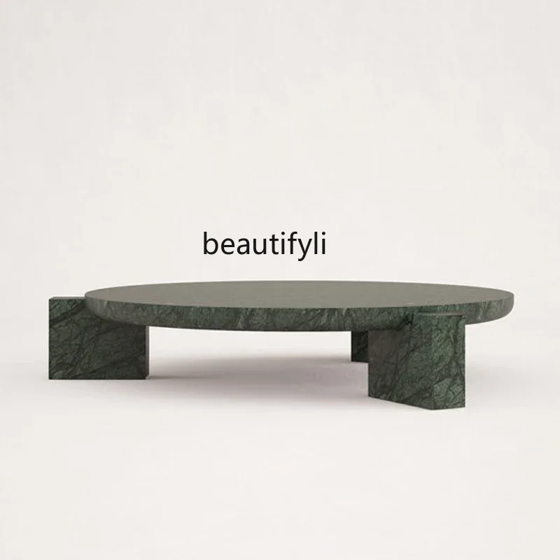 

yj19 Nordic marble round coffee table simple small apartment living room home tea table designer furniture