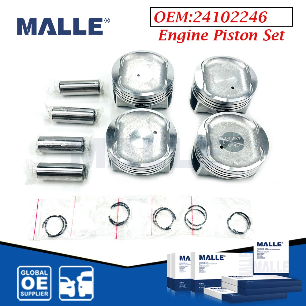 

4 Pcs Engine Piston Set For Chevrolet Sail Aveo 1.4L LCU Auto Parts Car Accessories 24102246 STD Piston Pin Clip Assembly Kit