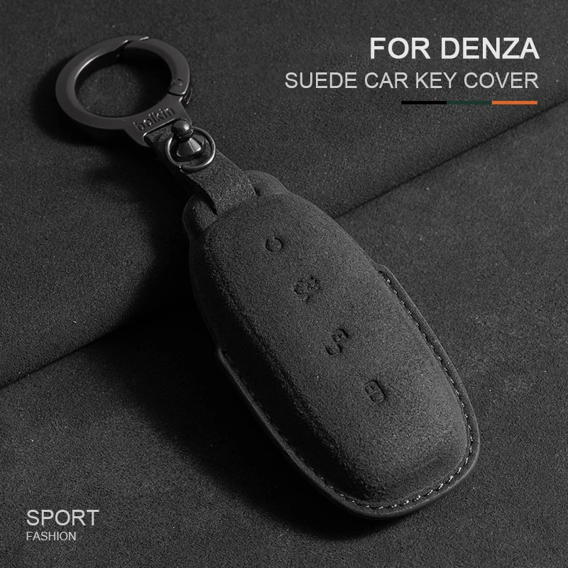 

Suede Leather Car Smart Remote Key Case Cover Protector Holder Shell Bag For BYD DENZA D9 DM-i N7 N8 N9 Z9 Z9GT Auto Accessories