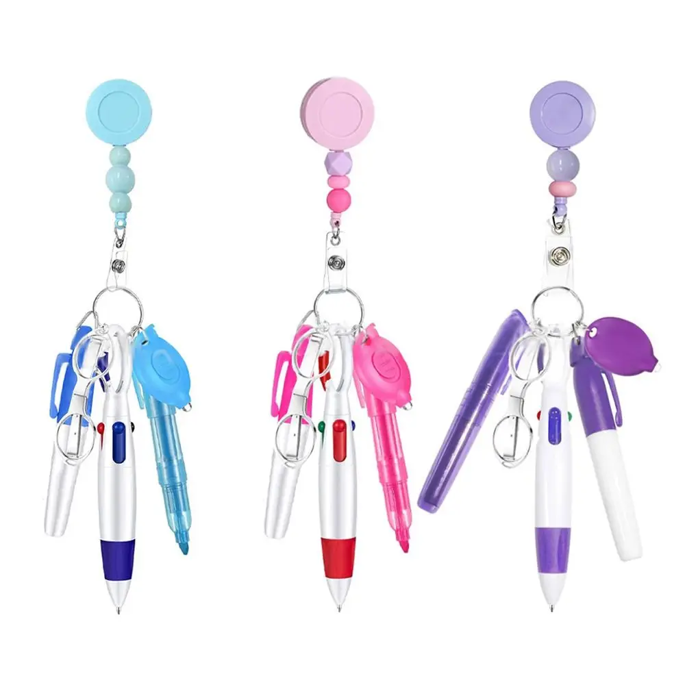 Accesorios Cordón Paquete de bolígrafos de enfermera Llavero desmontable Juego de insignias de enfermera Rotulador de escritura suave