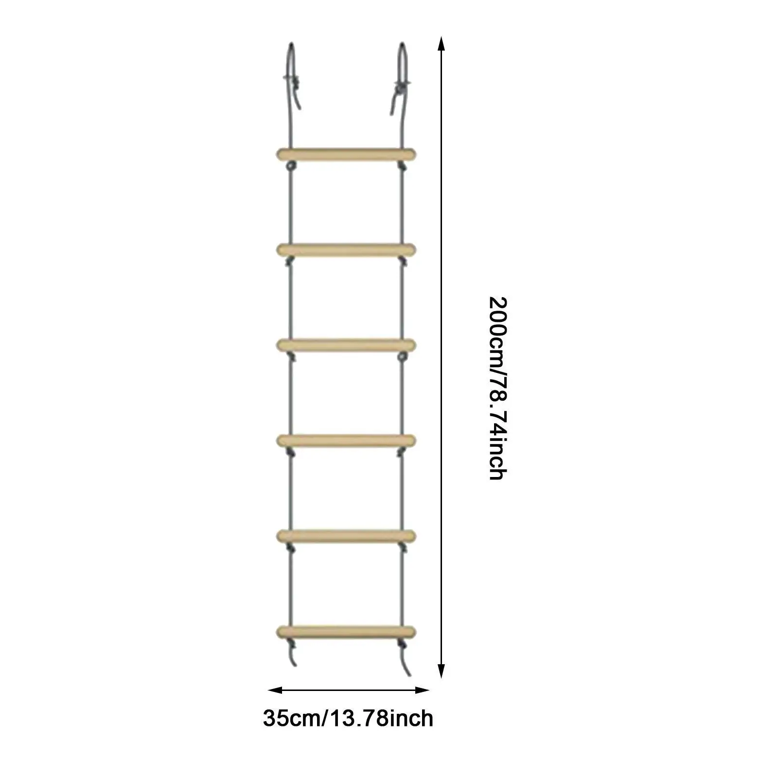 Веревочная лестница, 6-ступенчатая легкая деревянная веревочная лестница для тренировки баланса, альпинистская веревочная лестница для игр, детские парки для мальчиков и девочек, патио