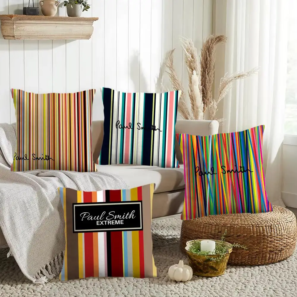 Famous Brand P-Paul S-Smith Cushion Cover Soft Plush Pillow Cover Double-Sided Printed Sofa Cushion Summer Home Decor Gift