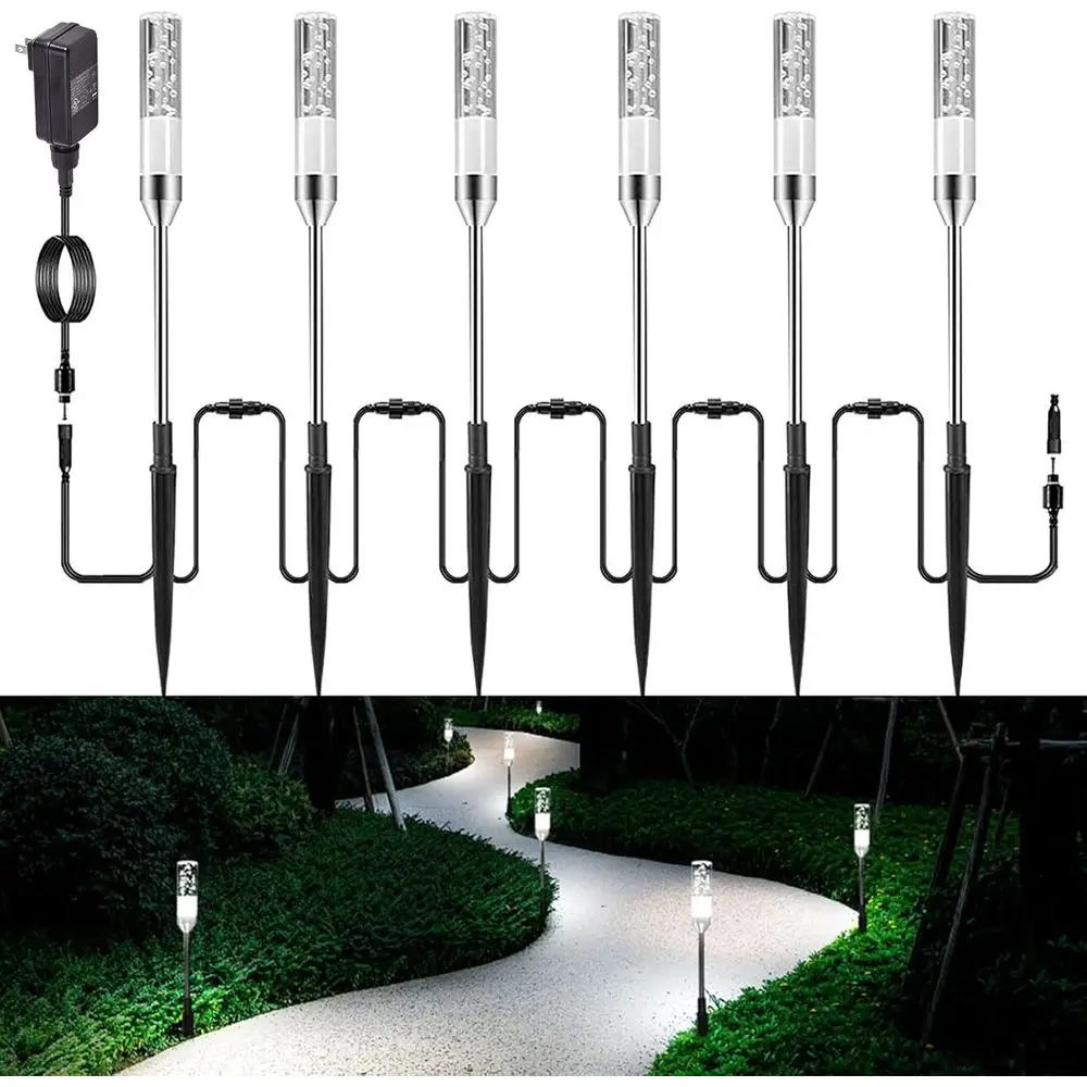 

Уличные светильники, 12В, для ландшафтного освещения, 6 штук, 570 люмен, яркие светодиодные лампы, IP65, водонепроницаемые, для сада или двора