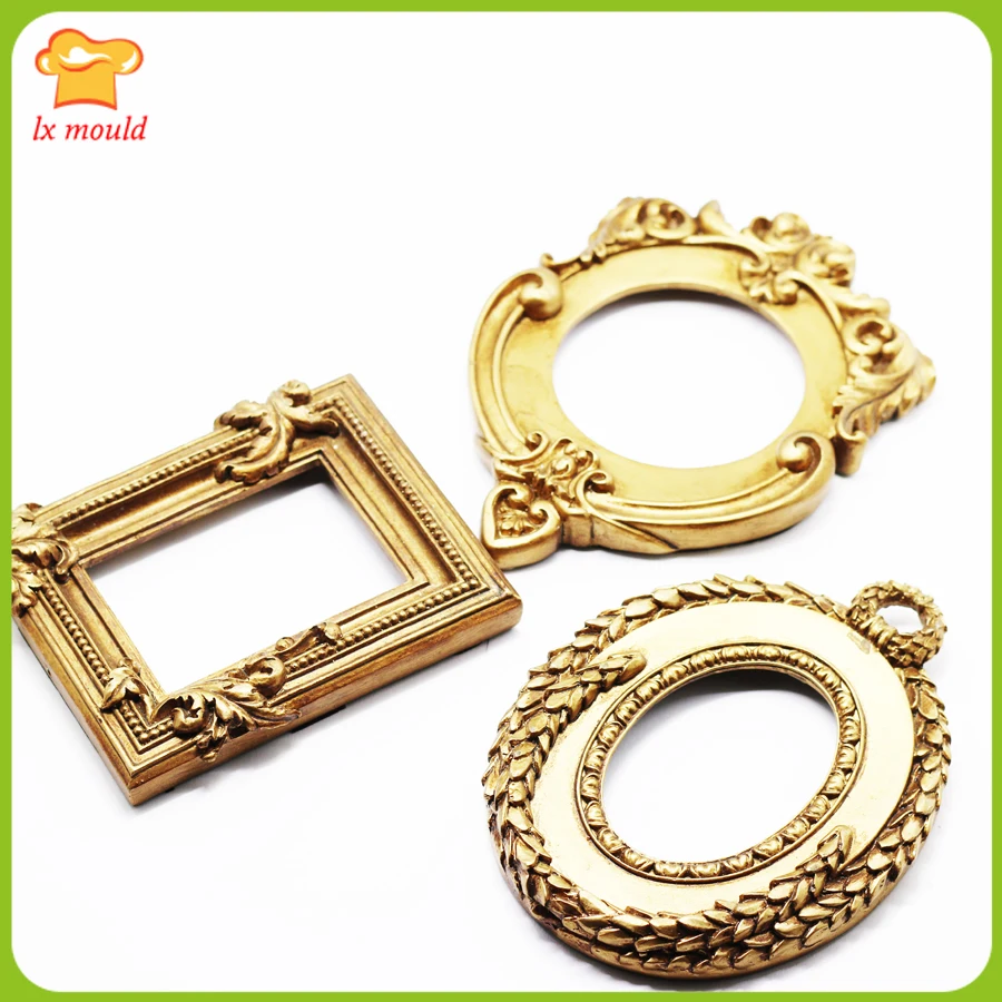 Baroque Style Retro Photo Frame Silicone Mold for Cake Decoration Fondant Icing Chocolates Sugarcraft DIY Resin Art Crafts