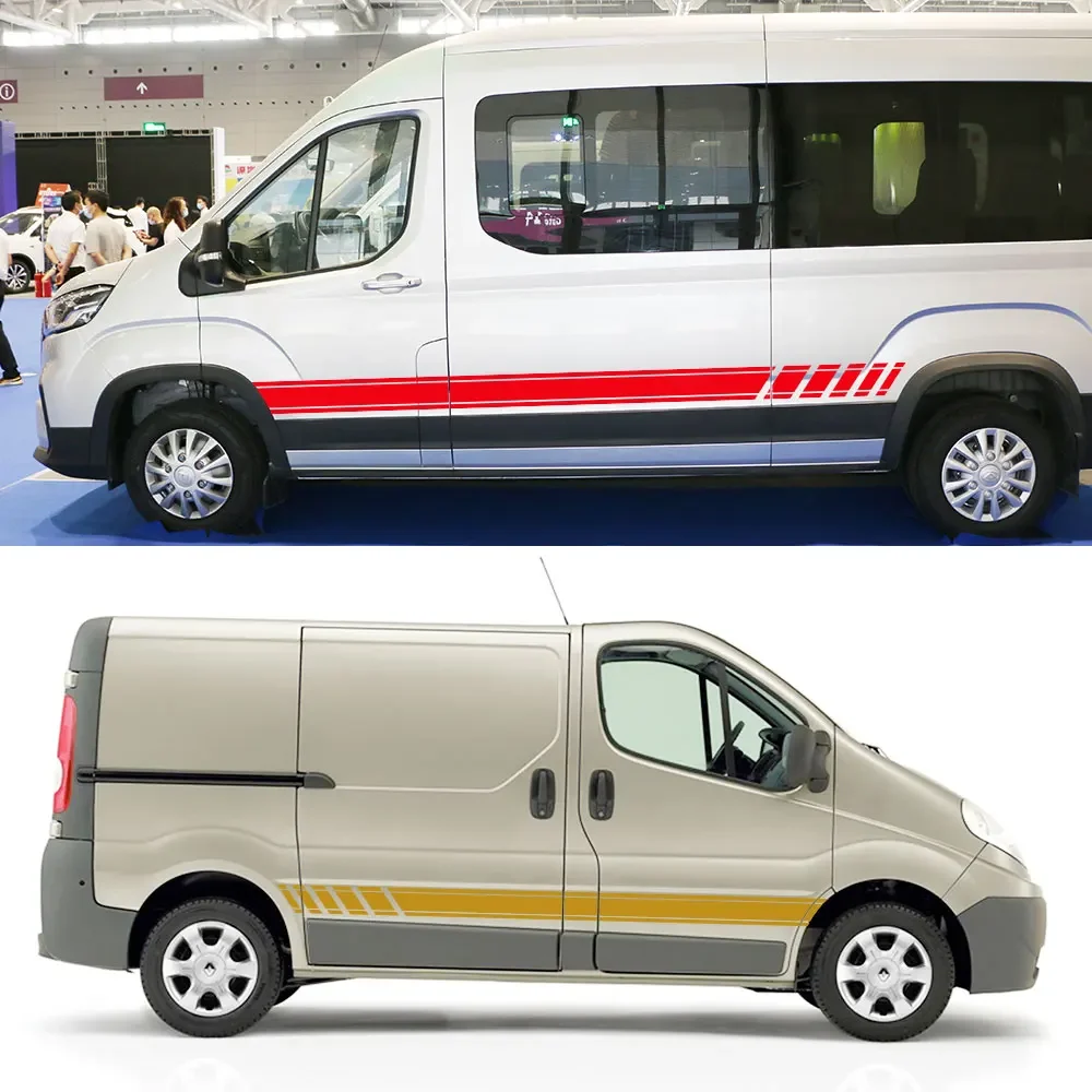 Car Door Stripes Stickers For Renault Trafic 3 2 Fiat Talento Nissan NV300 Vauxhall Vivaro Camper Van Vinyl Decals Accessories view 4