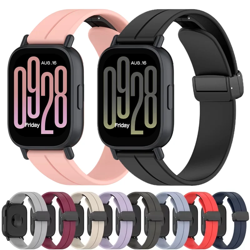 22 مللي متر 20 مللي متر المغناطيسي مشبك سيليكون حزام ل Redmi ساعة 5 نشط الرياضة سوار حزام الساعات Redmi ساعة 5 لايت كوريا اكسسوارات #2