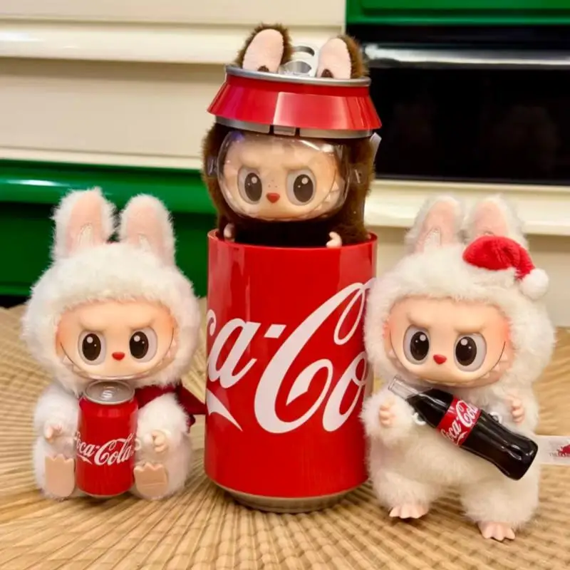 Genuine Popmart Bubble Mart The Monsters Labubu Coca Cola Series Blind Box Labubu Handmade Happy Factor Surprise Shake