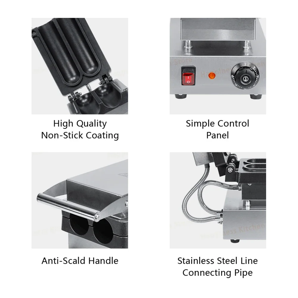 For Doner Kebab Wraps Toaster Commercial Electric Burrito Maker 2 Holes Tortilla Wrap Machine 1500W 220-240V