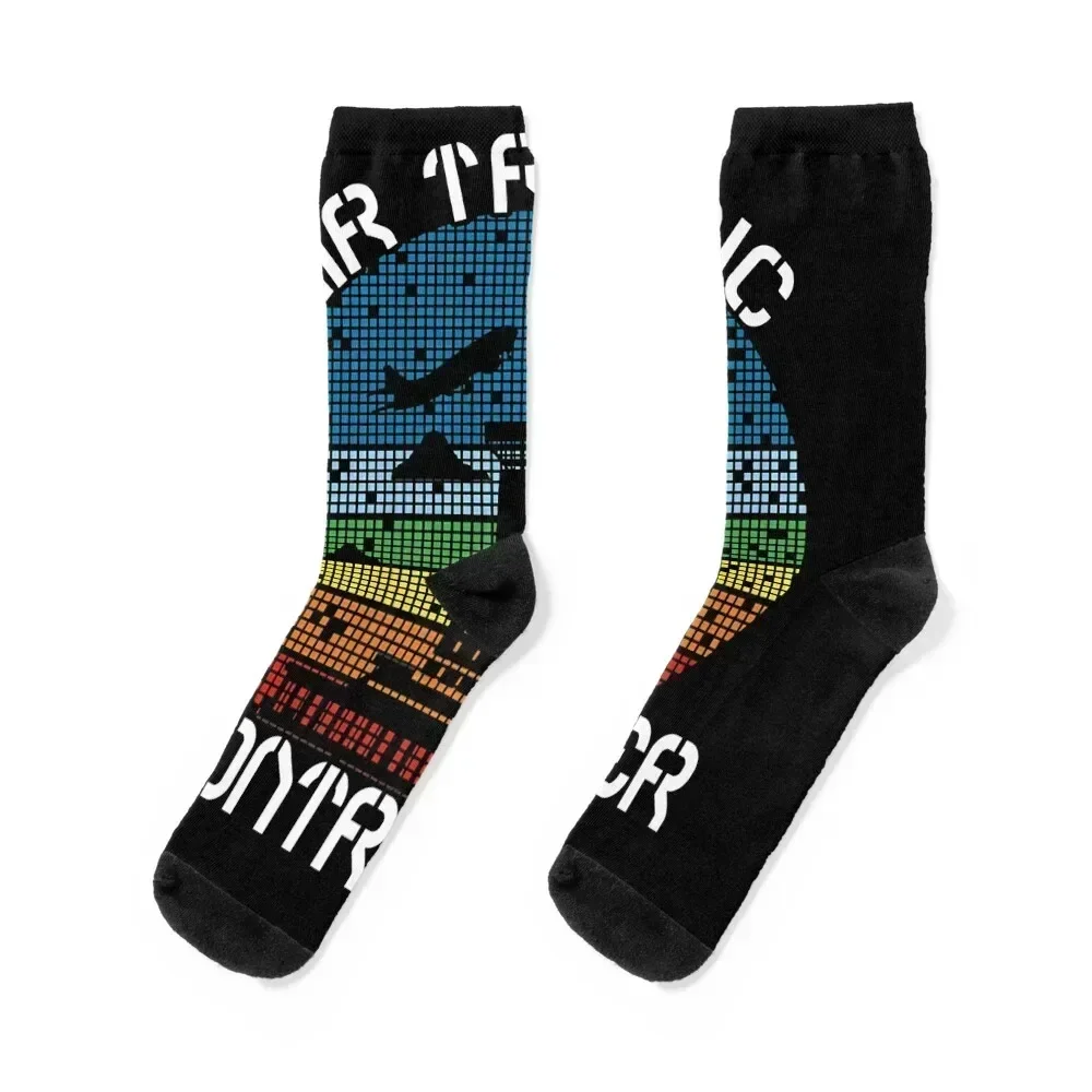 

Air Traffic Controller Square Dot Retro Vintage Flight Tower Socks Run retro Christmas Children's Socks For Man Women's
