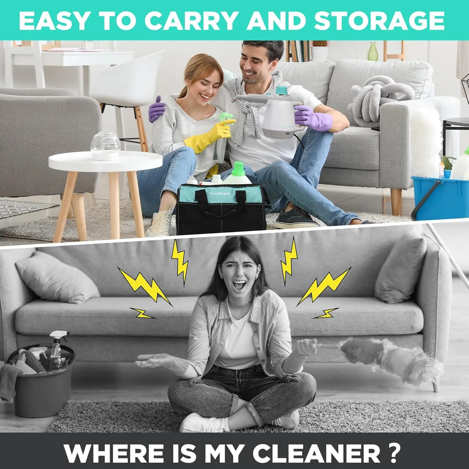 เครื่องทำความสะอาดไอน้ำแบบมือถือพร้อมอุปกรณ์เสริม 11 ชิ้น อเนกประสงค์สำหรับพื้น รถยนต์ เบาะ เบาะรองนั่ง รอยต่อกระเบื้อง และคราบไขมัน