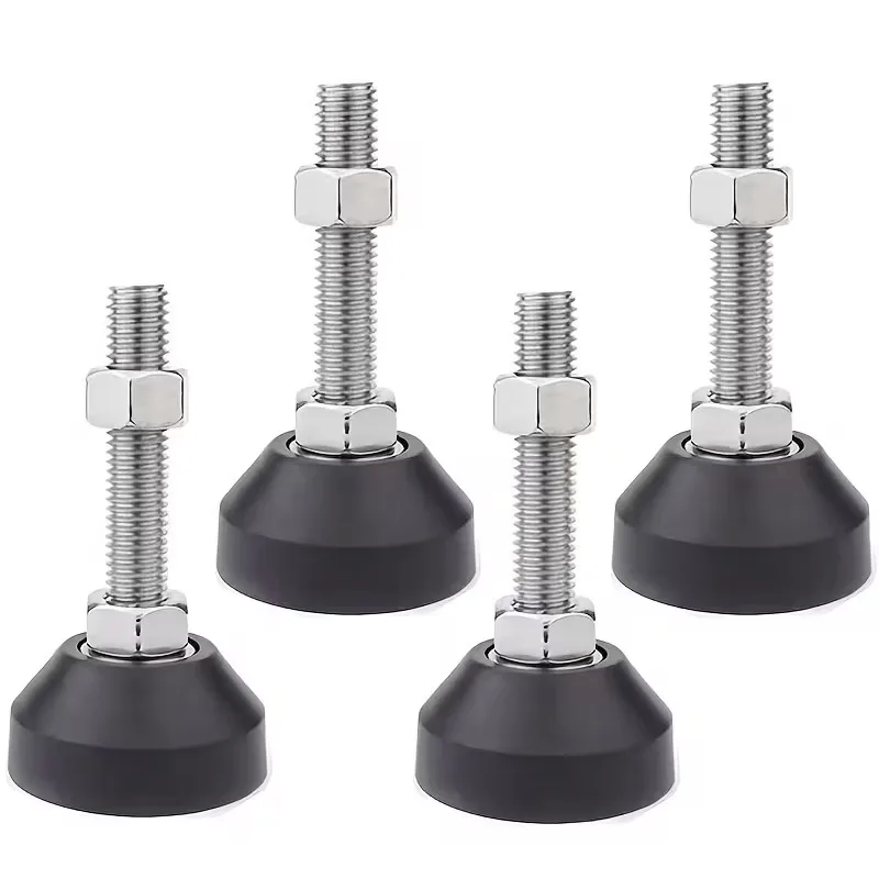 4Pcs Adjustable Lathe Leg Thread Type Adjustable Levelling Feet Swivel Base Articulating Leveling Legs Furniture Glide Pad ﻿
