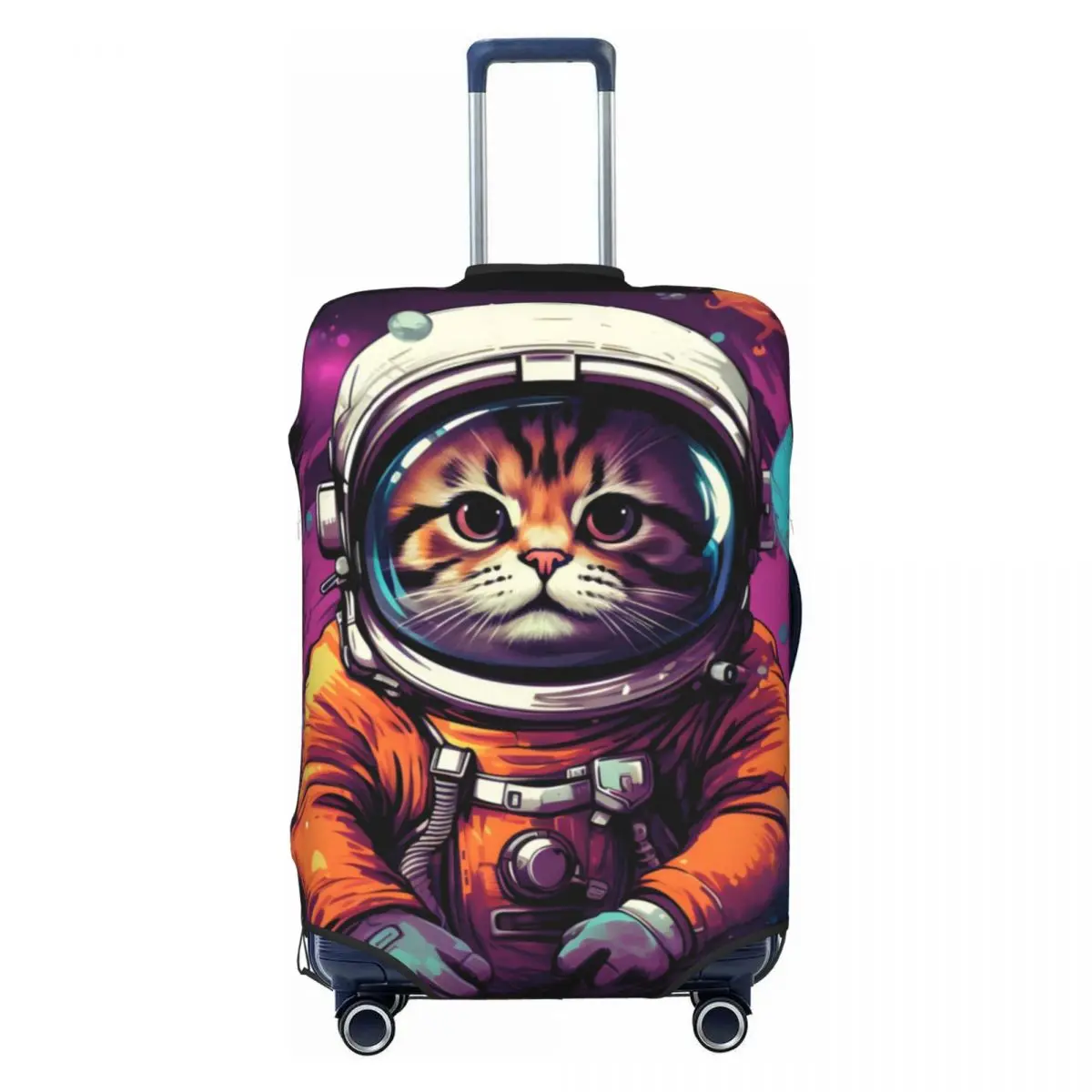 Cat Astronaut Space Suitcase Cover Animal Flight Travel Cute Elastic Cruise Trip Protector Luggage Case Holiday