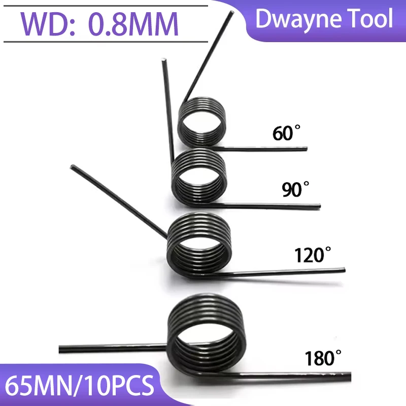 

10PCS 0.8mm Spring Steel Micro Torsion Springs-60°90°120°180° Hairpin Coils for Watch Repair,Electronics&Miniature Model Making