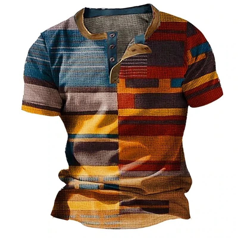 

3D Printed Vintage Men's T-shirt, Casual, Oversized, Street Style, Summer Short-sleeved Shirt, Vintage Jacket, Men's Clothing