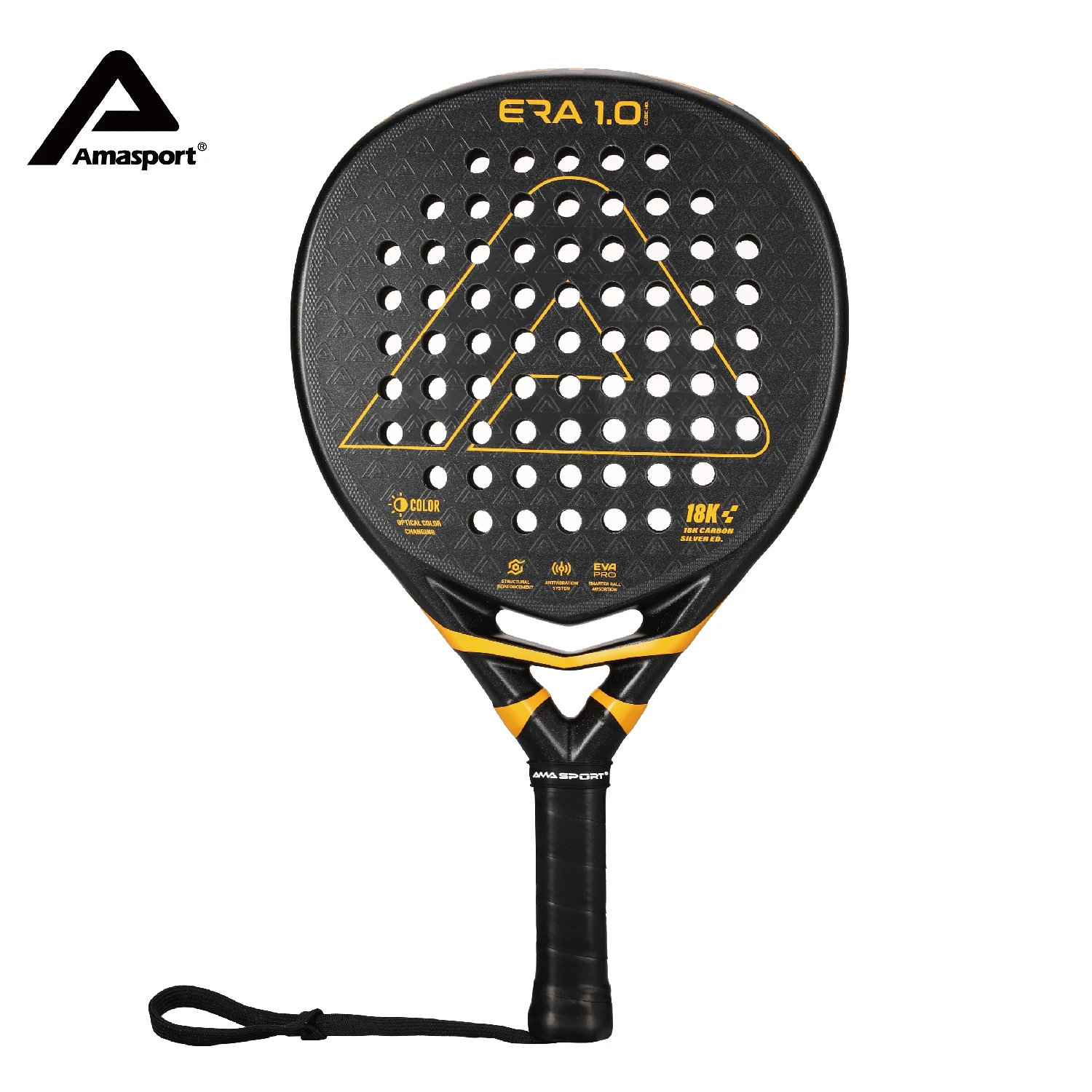 AMASport Performance Padel Racket JP91 18K Carbon Fiber Paddle Racket for Adults-EVA Memory Foam-Ultra Light Tennis Racquet