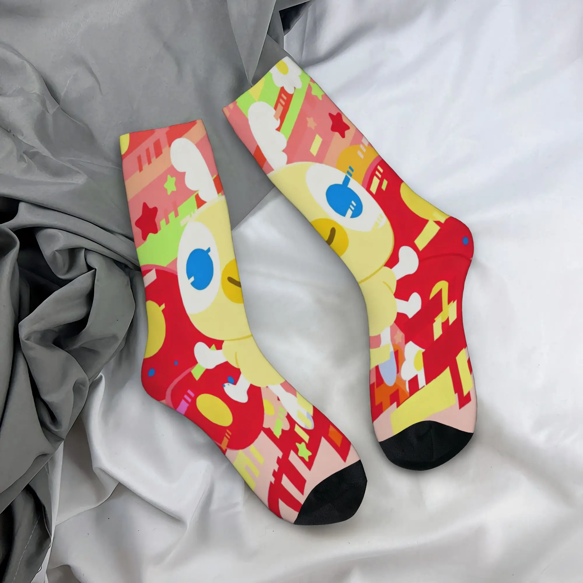 Chibi Monster Raids Again Socks Men Women Polyester Cartoon Socks Novelty Spring Summer Autumn Winter Middle Tube Socks Gift