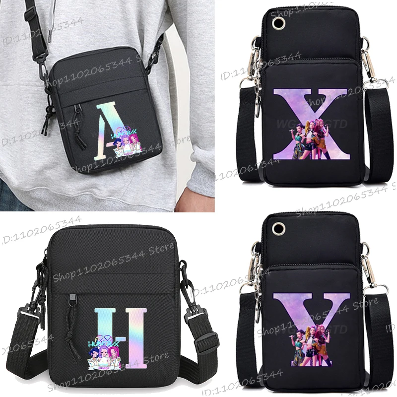 

Men Women Casual Anime Cartoon Letter A-Z Mini Mobile Phone Bag Teen Fashion Small Crossbody Bags Lightweight Shoulder Bags