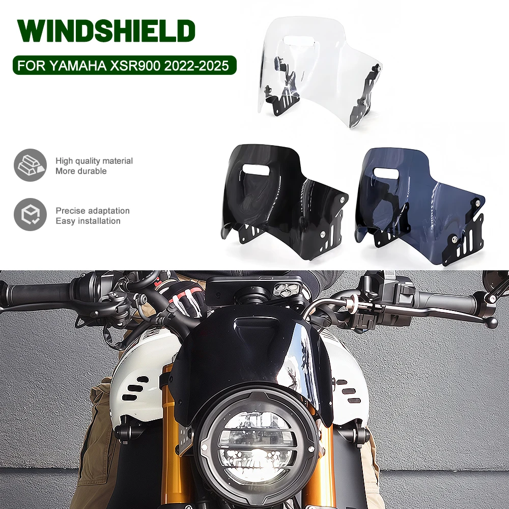 New Motorcycle Cockpit Sun Visor, Headlight Cover, Windshield, and Windshield Protector Accessories for Yamaha XSR900 2022-2025