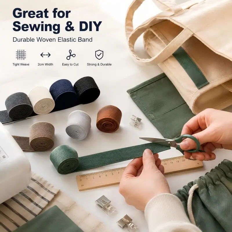 3 Meter 20 mm elastisches Band, das für Taillengürtel, Rucksäcke, Gummibänder für Kleidungsgürtel und DIY-Näharbeiten mit elastischem Gurtband verwendet wird. – Detail 6