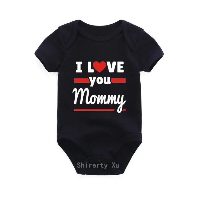 I Love you Mommy Baby Romper Cotton Boys Girls Newborn Baby Bodysuit Newborn Casual Round Neck Jumpsuit Funny Print Clothes