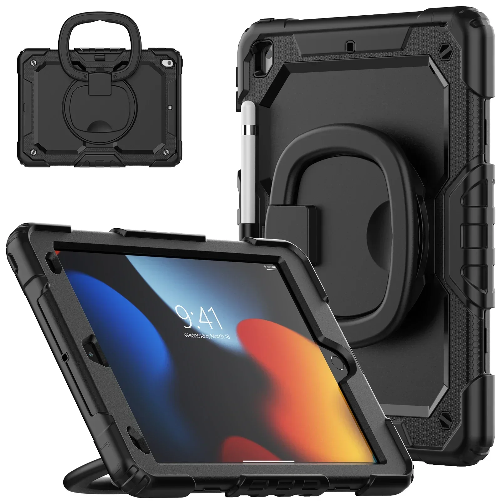 Pop 2025 New Kids Stand Case For IPad 11th A16 2025 Case 360 Rotation For IPad Pro Air7 13 11 M3 12.9 10 9 8 6 5 Th Shockproof C
