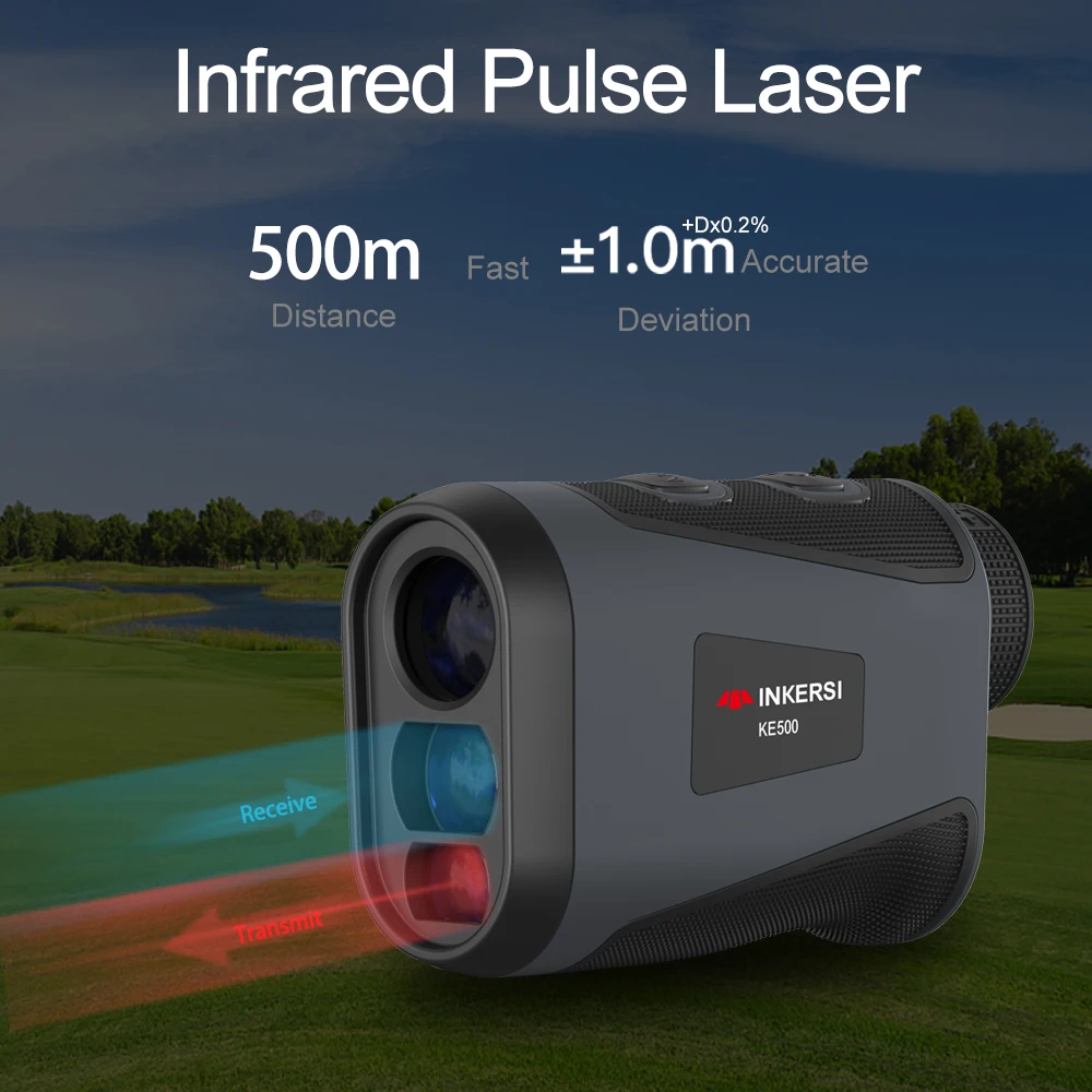 Imagem -02 - Inkersi Digital Telêmetro Telescópio Binóculos Medidor de Distância a Laser Range Finder para Golf Caça Esporte Ferramentas Medição