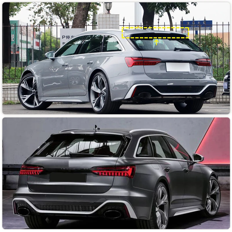 Car Rear Roof Spoiler Wings for Audi RS6 Avant Wagon 4-Door 2019-2021 Dry Carbon Rear Window Roof Wing Spoiler Car Accessories