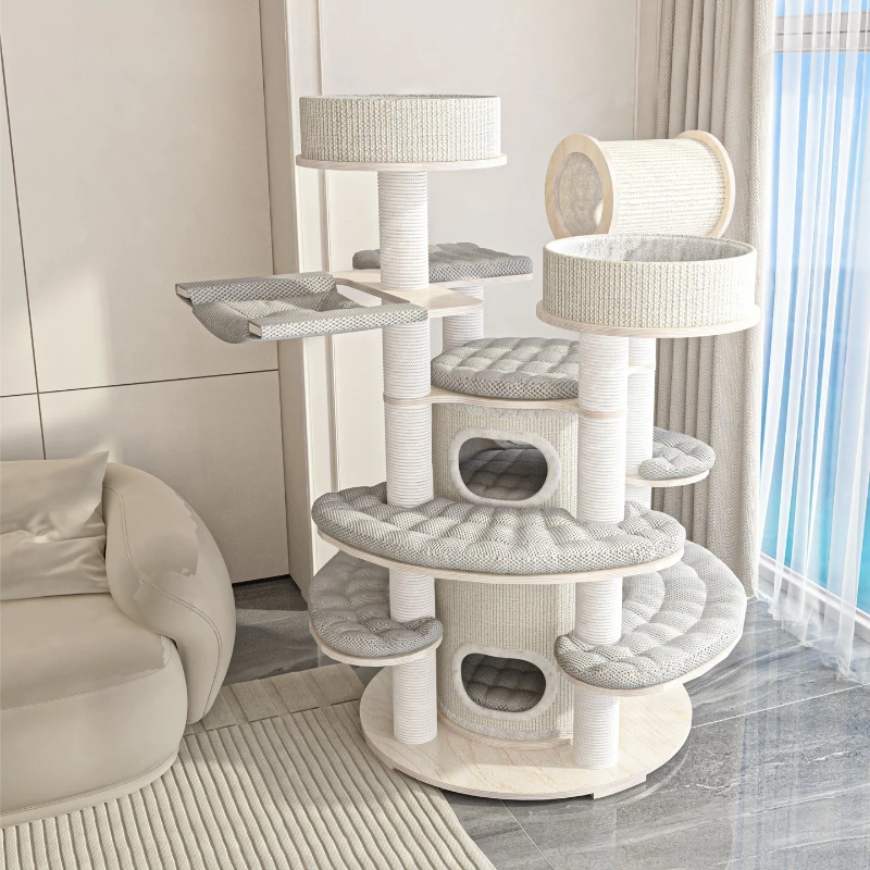 

Climbing frame cat nest oversized solid wood multi-layer warm cat castle multi-family