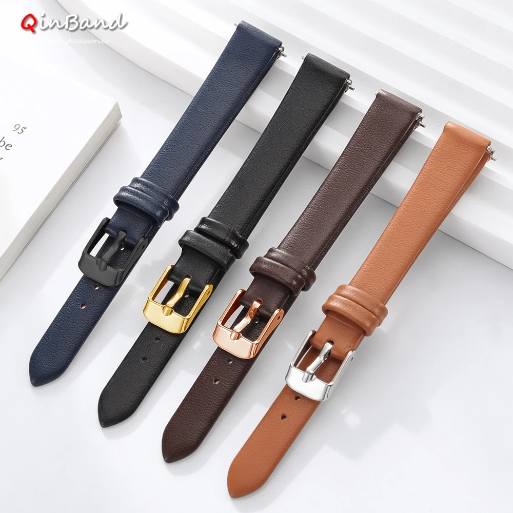 Watch Accessories Genuine Calfskin Leather Watch Band 10mm 12mm 14mm 16mm 18mm 20mm 22mm Women Ultra-thin Cowhide Strap Bracelet