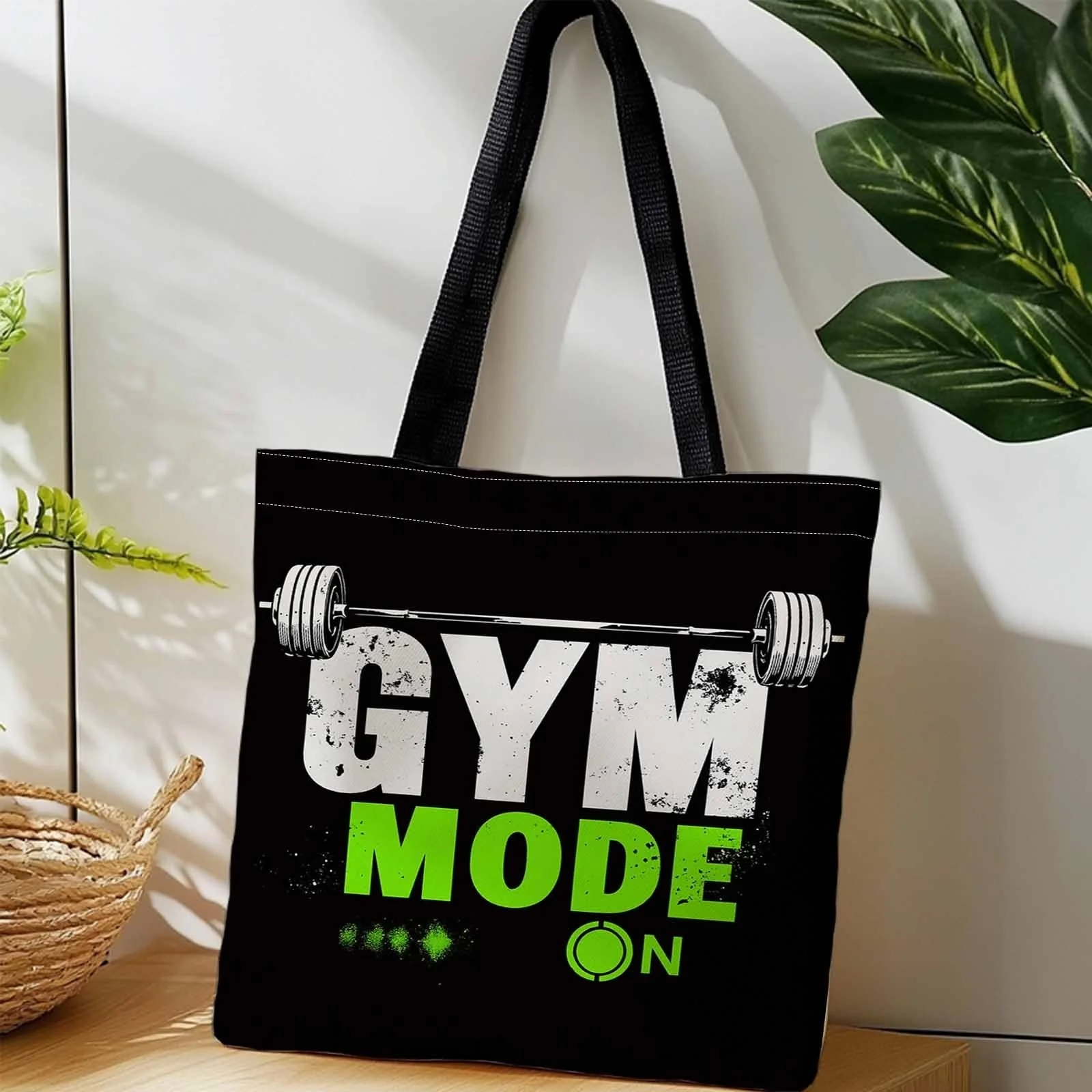 Tote Bag with Double-Sided Printing, Ideal for Shopping And Carrying on Your Shoulder, Perfect for The Gym Weight Lifting