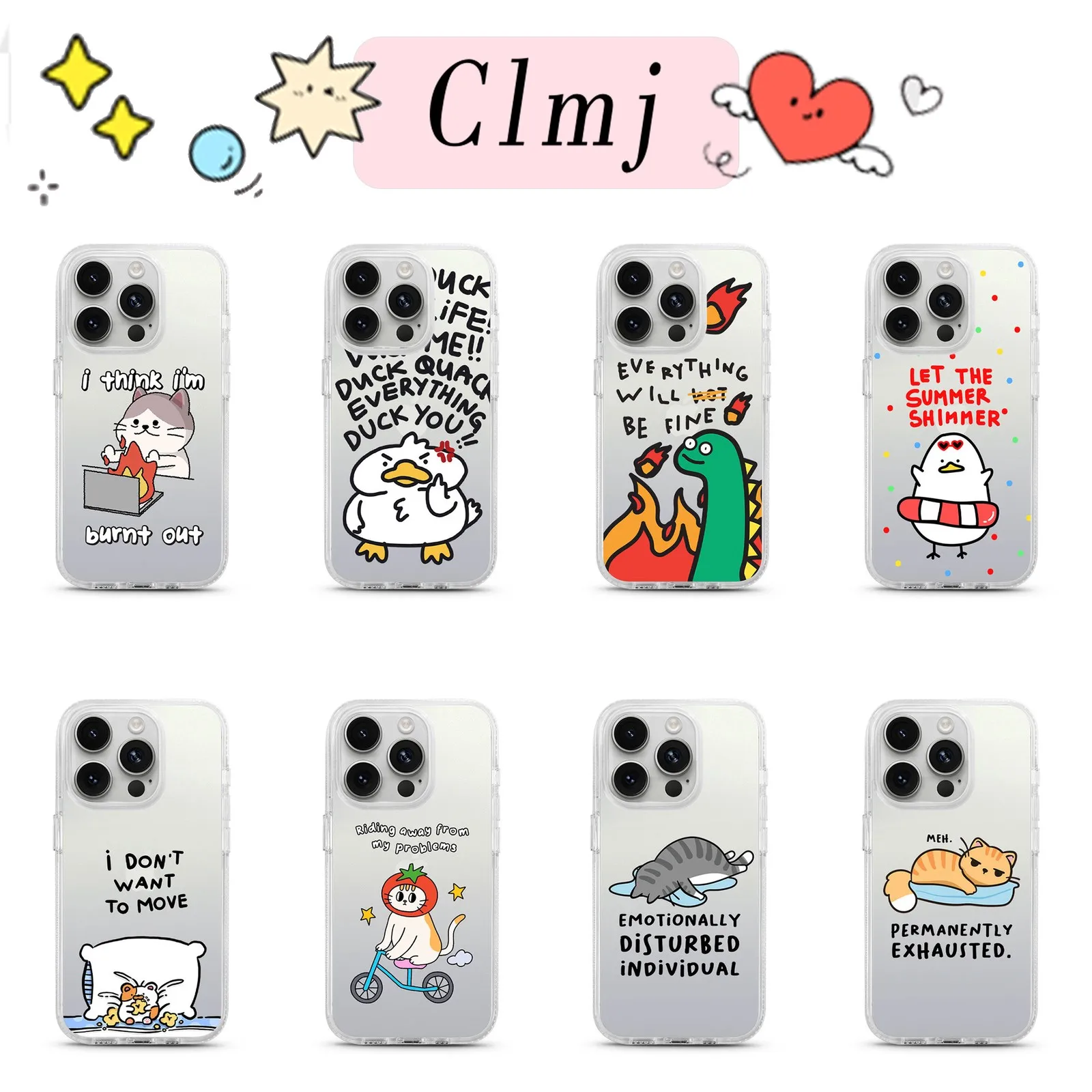 Cartoon Letter Collage Phone Case For Samsung Galaxy S26 S25 S24 S23 S22 S21 S20 FE Note20 Edge Plus Ultra Lite 5G Clear Cover