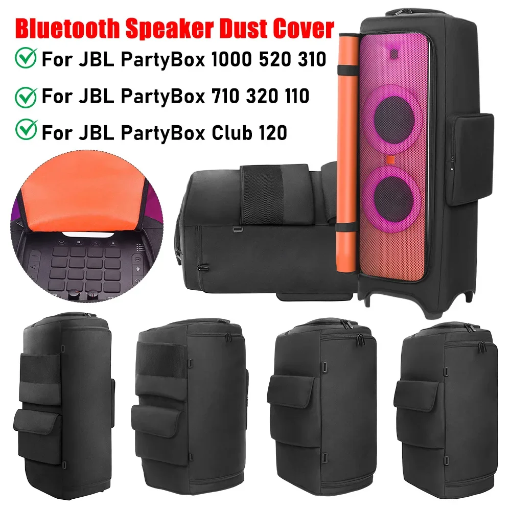 Funda de almacenamiento para altavoces JBL PartyBox 1000, 710, 520, 310, 320, 110, Club 120, altavoces Bluetooth, cubierta antipolvo de nailon antideslizante y resistente al agua
