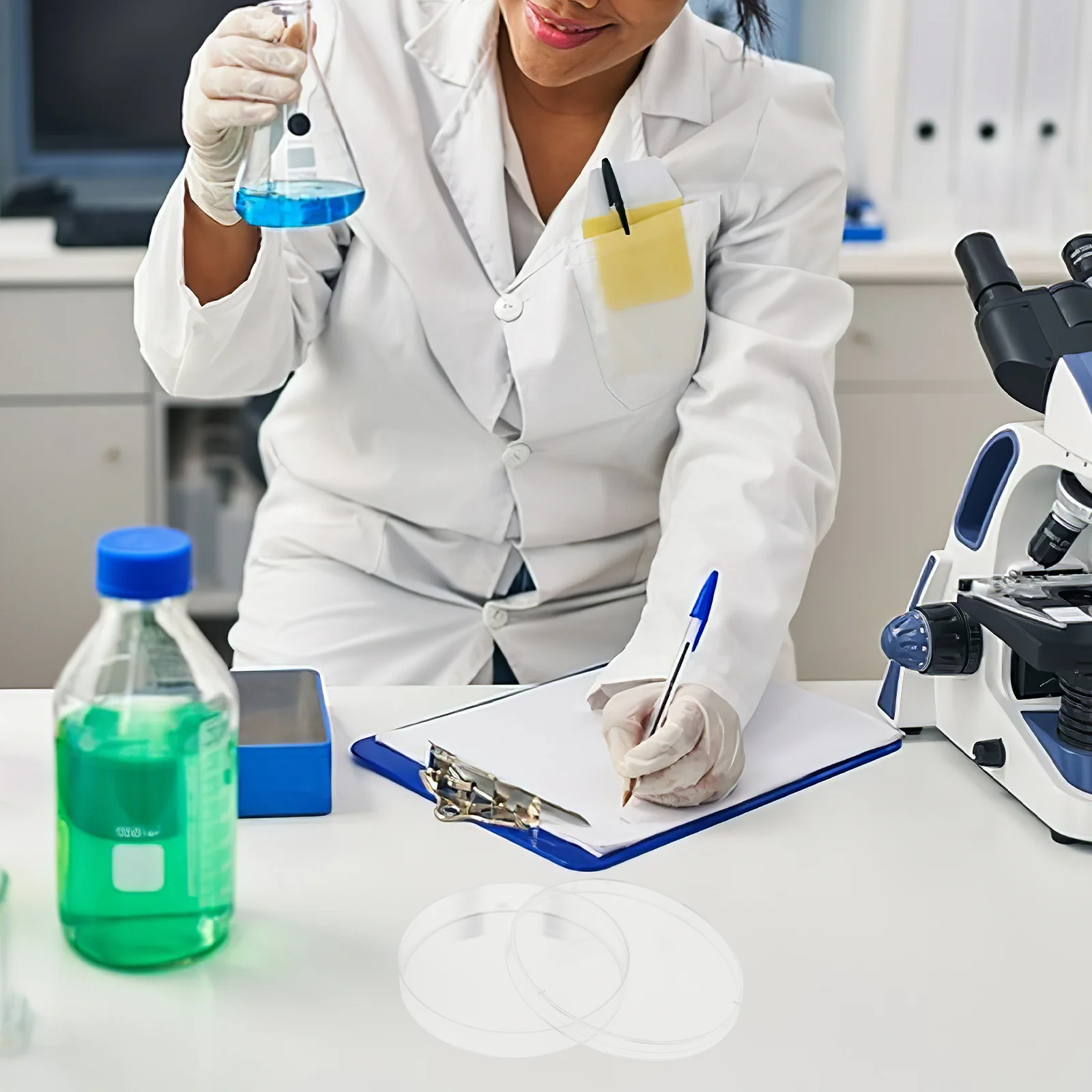 

10Pcs Plastic Petri Dishes with Lids Scientific Petri Dish Set for Education Lab Research Bacterial Cultivation Culture Plate