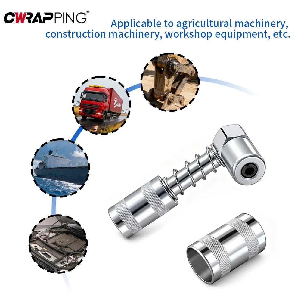Grease Nozzle With Sleeve for Car Workshop Equipment Grease Coupler 90 Degrees Auto Disassembly Tools Professional Fueling Gun