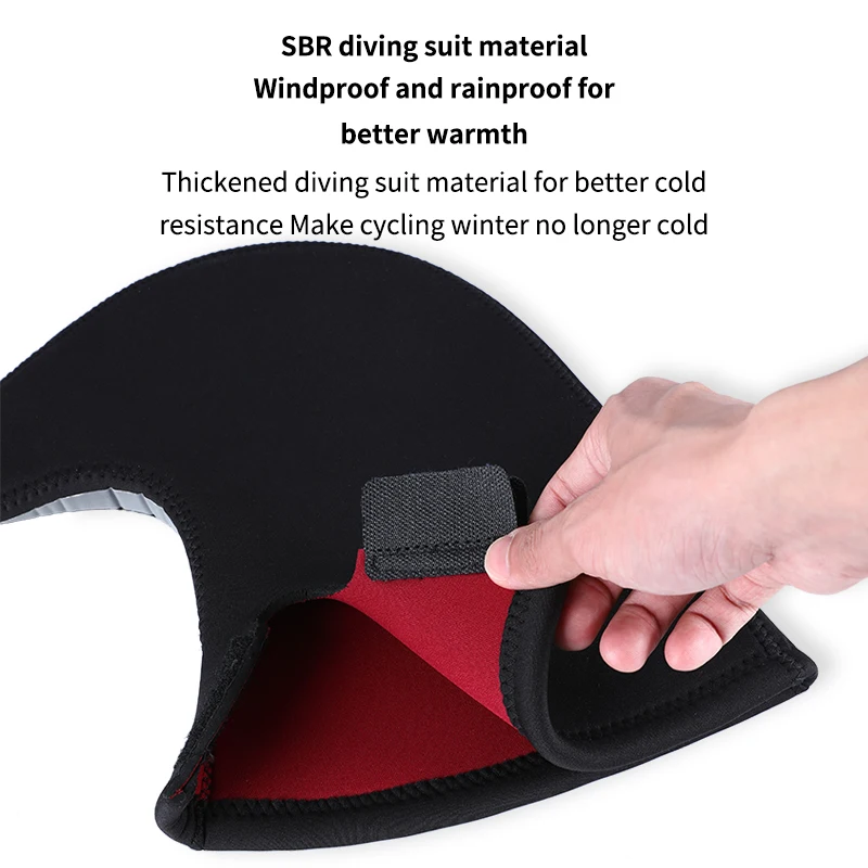 ESLNF Winter Cycling Bar Mittens Windproof Waterproof SBR Fleece Lined Handlebar Cover with Reflective Strips for MTB Road Bike 6
