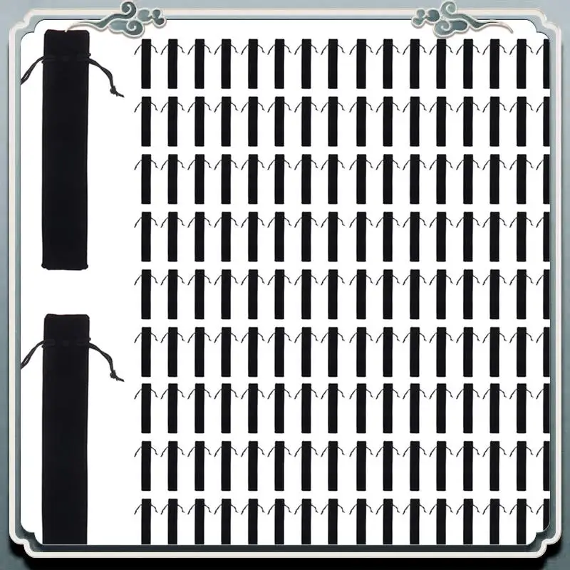 

ABIJ-400 шт. бархатный чехол для ручек, черная сумка на шнурке, одинарный держатель для ручек, упаковочный рукав для школы, офиса, делового подарка