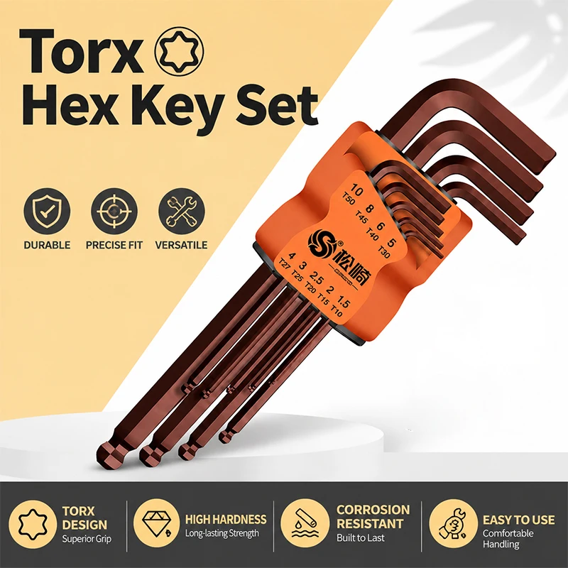 Mini T-Handle Torx Hex Socket Wrench Set Hexagon Screwdriver Tool Hex Key Allen Wrench Multifunctional Kit
