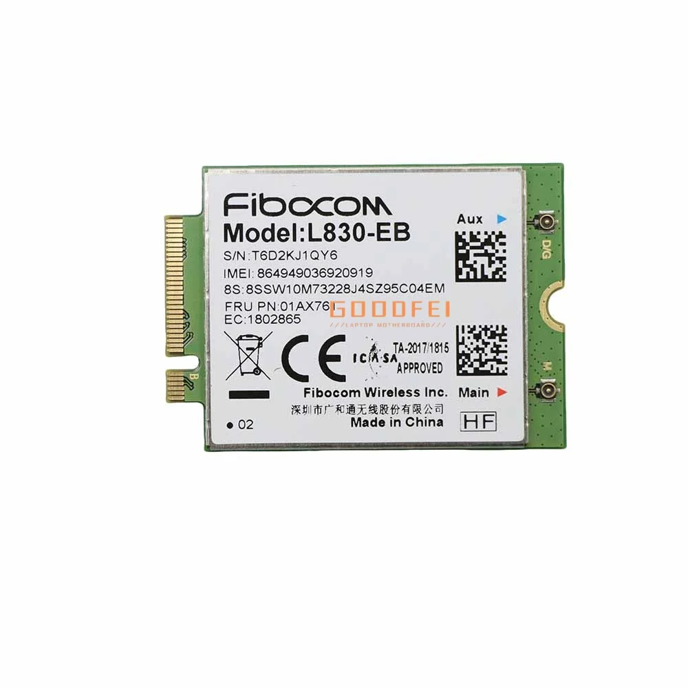 

Thinkpad X280 T480 T490 T490s T590 P53s X390 L490 L590 P43s T480s X390 Yoga For Lenovo Fibocom L830-EB WWAN Card 01AX761