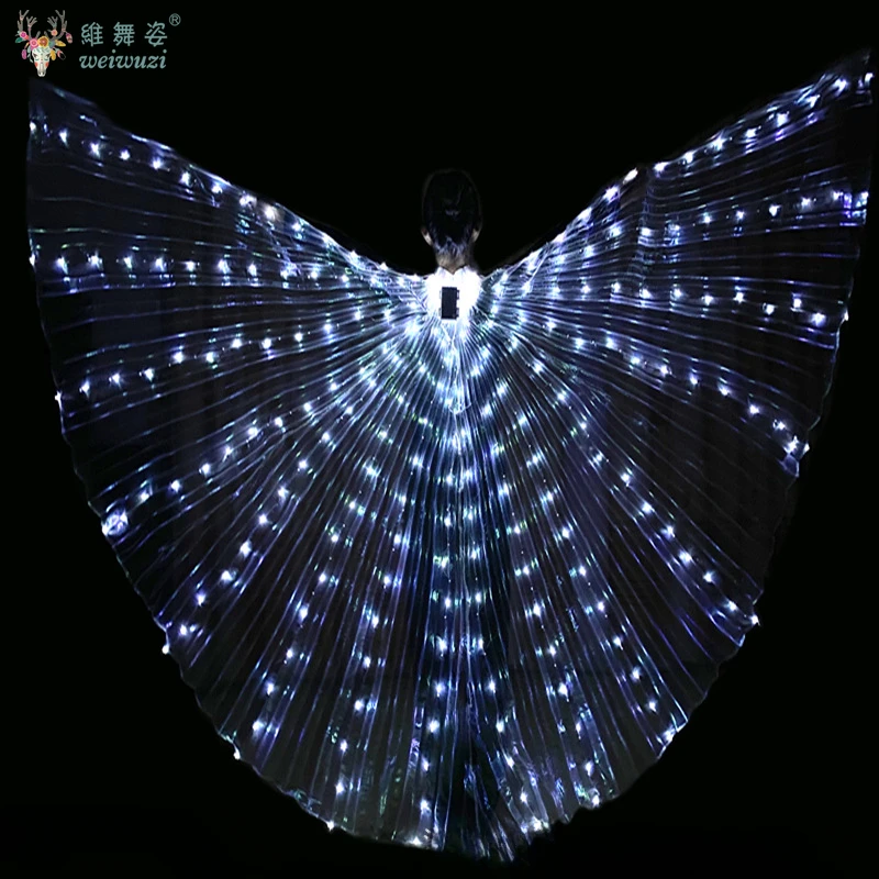 LED Fairy Wings Cloak Colorful Butterfly Belly Dancing Costume Easter Christmas Halloween Oriental Belly Dance Wings Lights Lamp