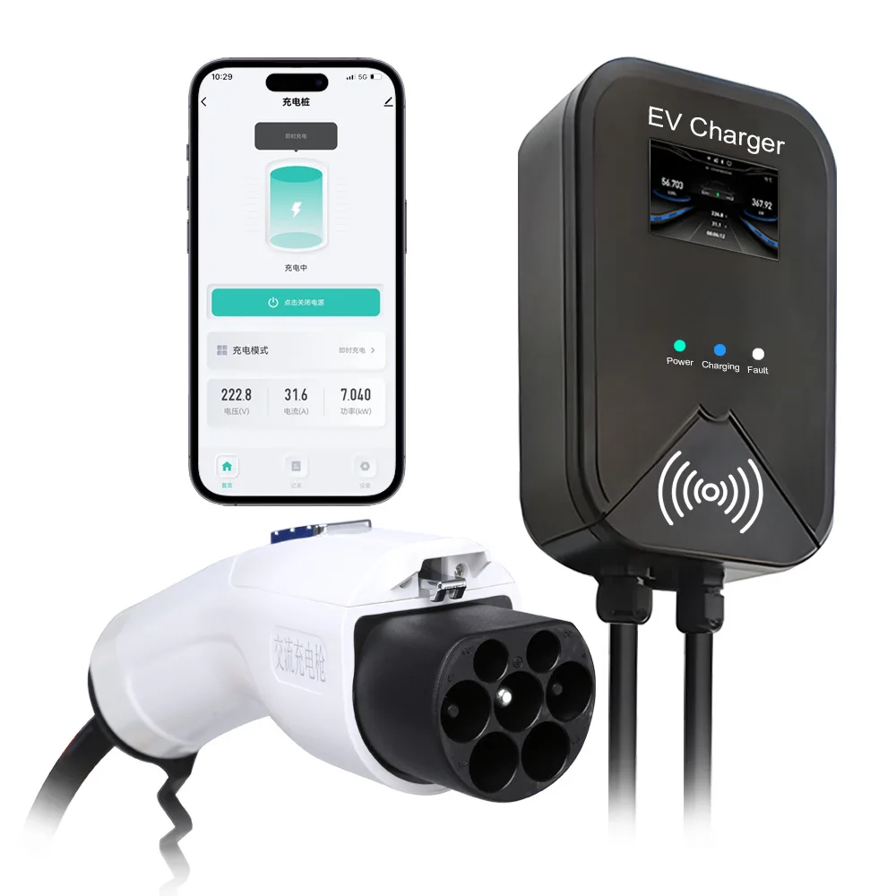 Commercial AC Level 2 EV Charger Type 2 Charging Station 7kW 32A Ocpp EV Charger Car Charging Pile
