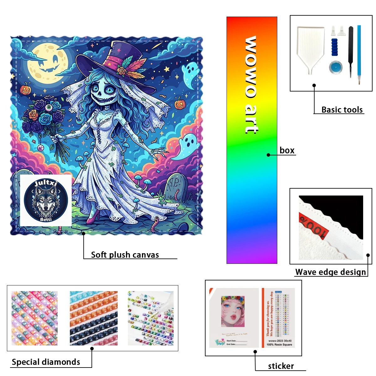 【Betti_ Diamond Art】Corpse Bride Crystal AB Rhinestone FD Rhinestone Perfect Resin Diamond 【Betti_ Diamond Art】Corpse Bride Crystal AB Rhinestone FD Rhinestone Perfect Resin Diamond