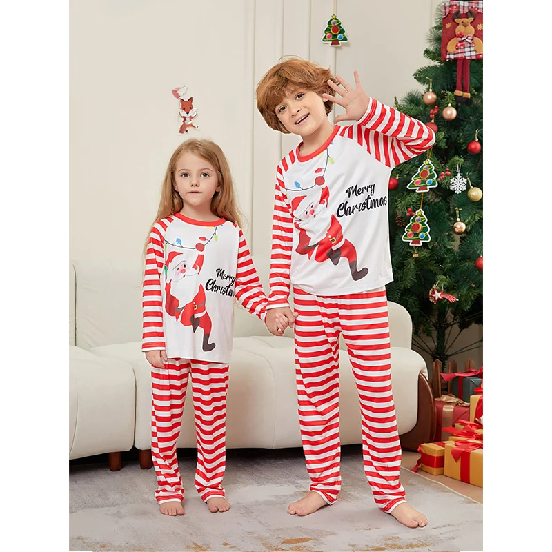 Christmas Pajamas Matching Family Outfits 2025 News Adult Kid Pajamas Clothes Set Baby Rompers Casual Sleepwear Xmas Family Look